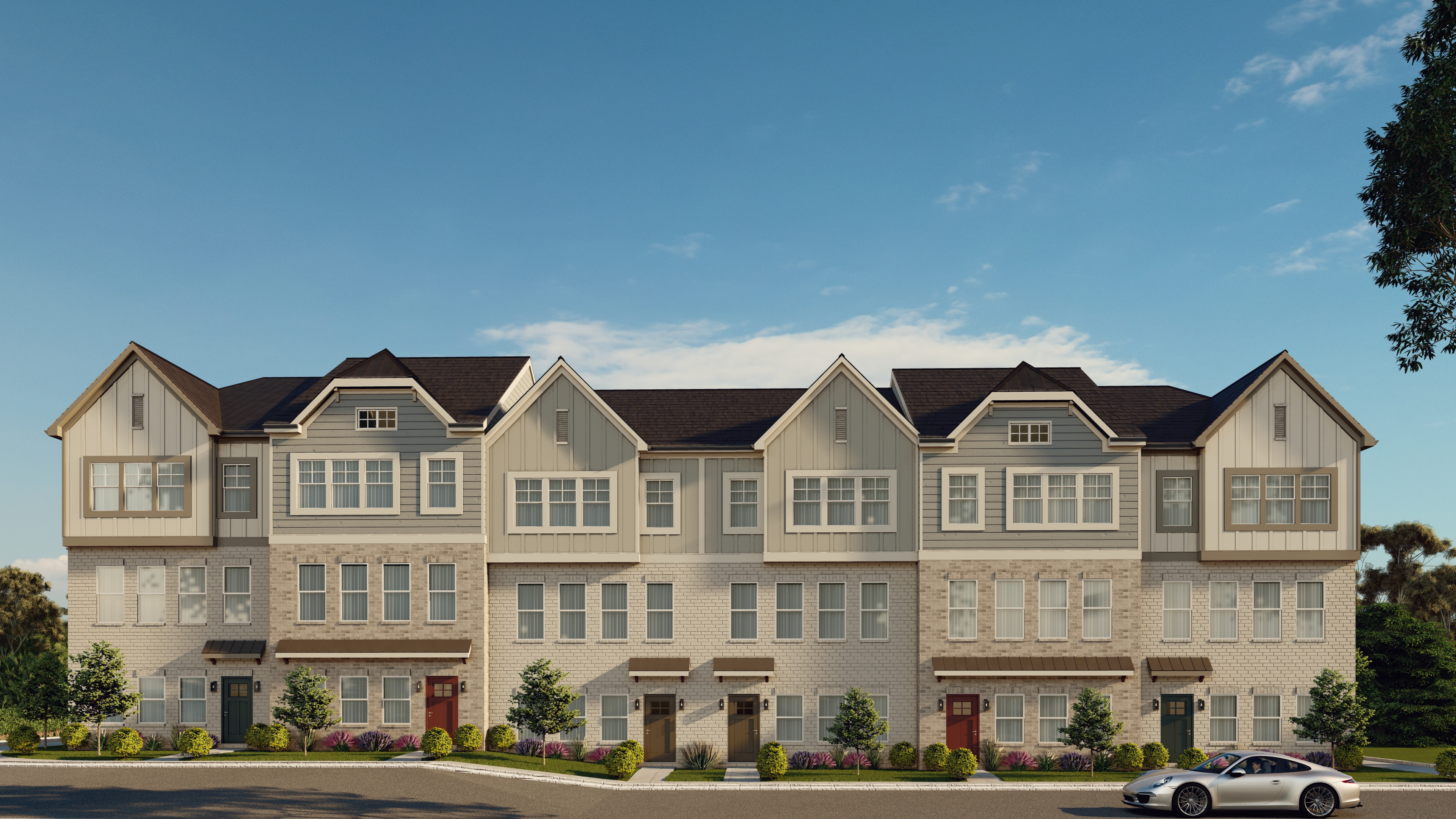 Aldenbrook Building A new luxury townhomes exterior rendering in Duluth Georgia