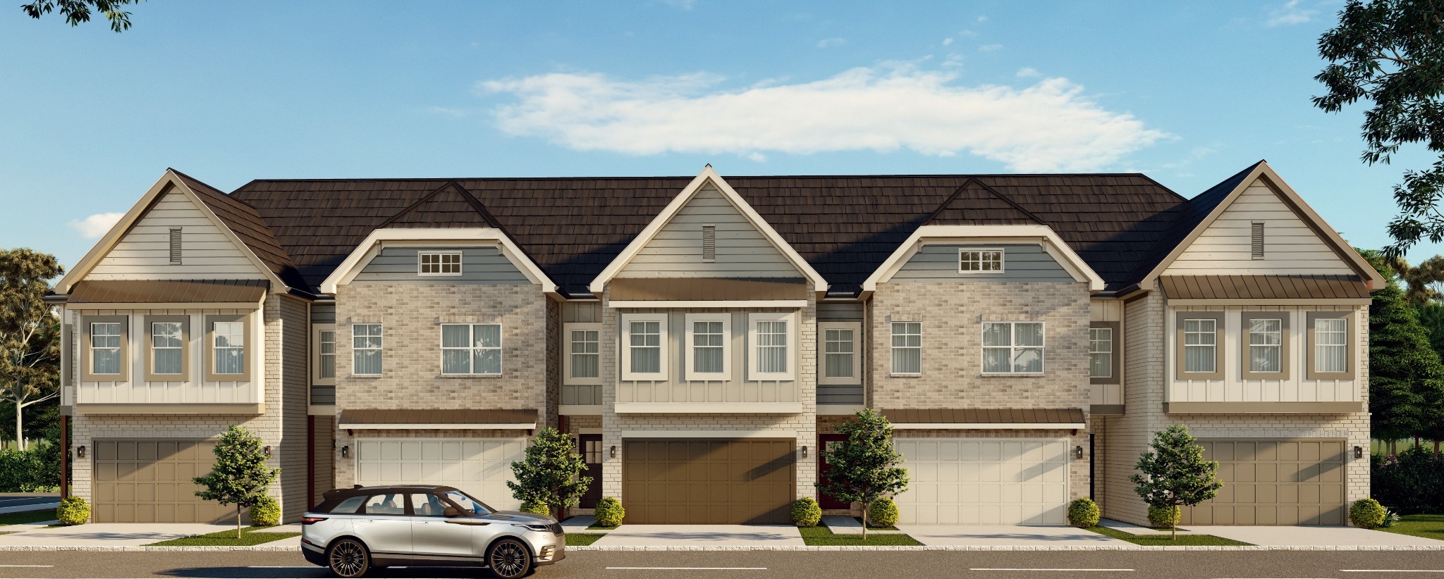 Aldenbrook new construction townhomes in Duluth GA - Building C front elevation